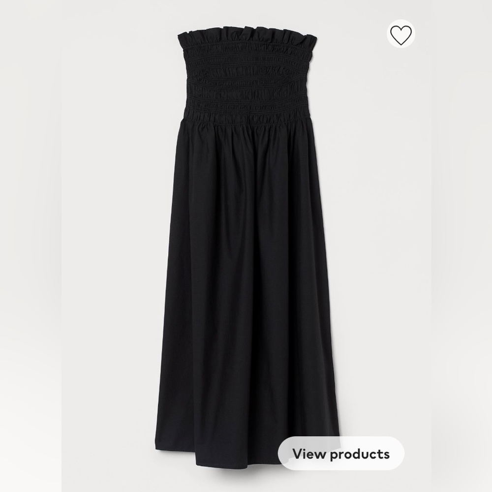 H&M smocked black dress